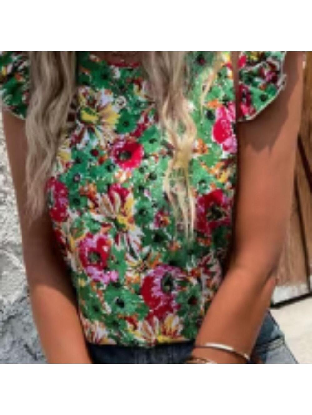 Women's Multi and Green Blous